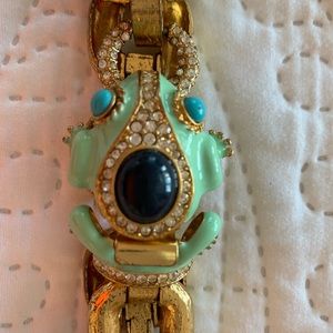 J Crew embellished enamel frog bracelet